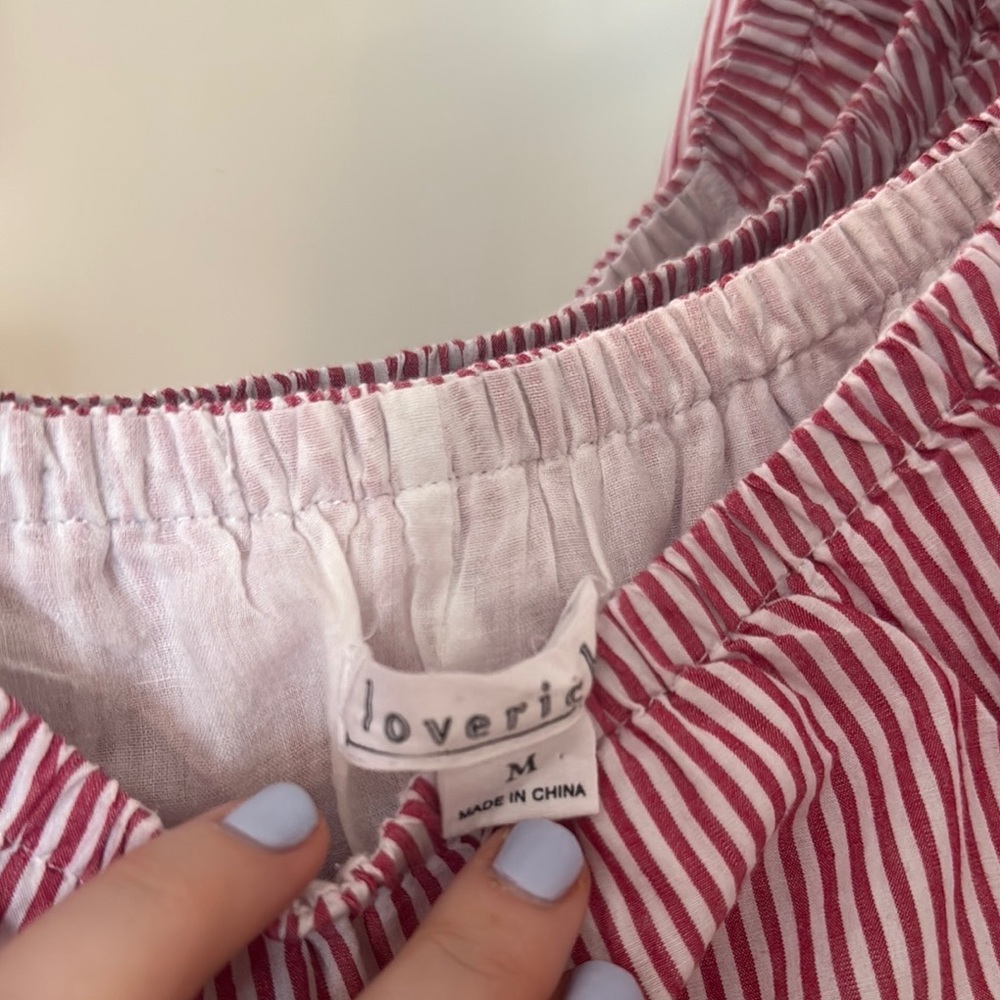 Striped Red Ruffle dress - Picture 2 of 5